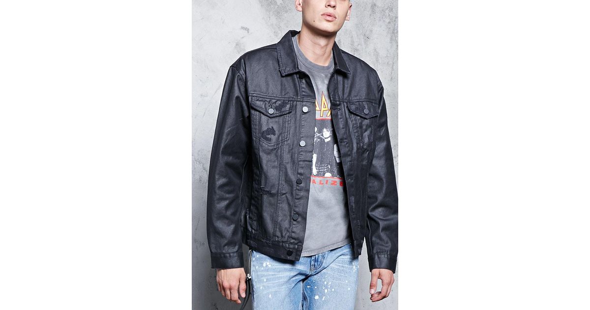 Distressed Waxed Denim Jacket 