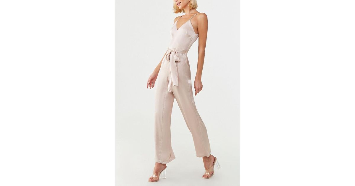 champagne satin jumpsuit