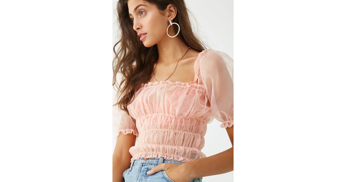 forever 21 smocked crop top