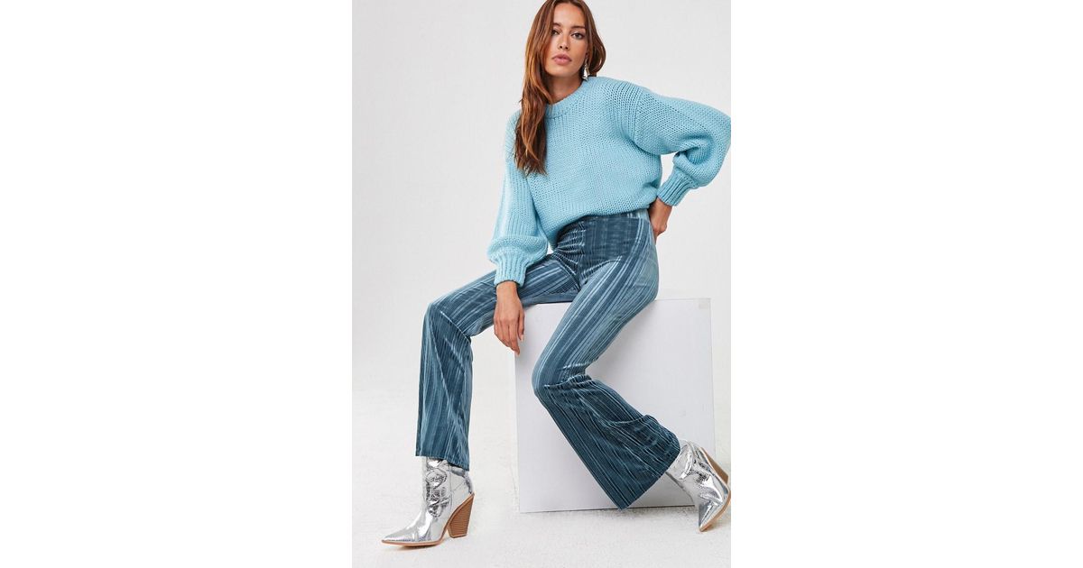 teal velvet pants
