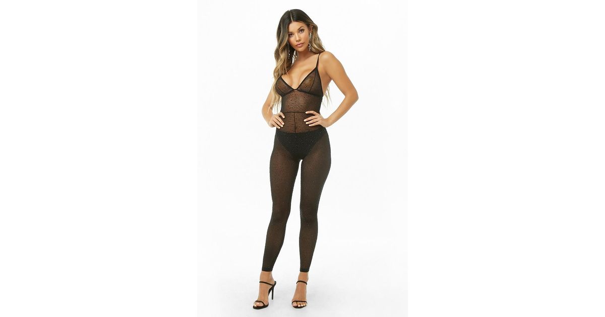 sheer rhinestone jumpsuit