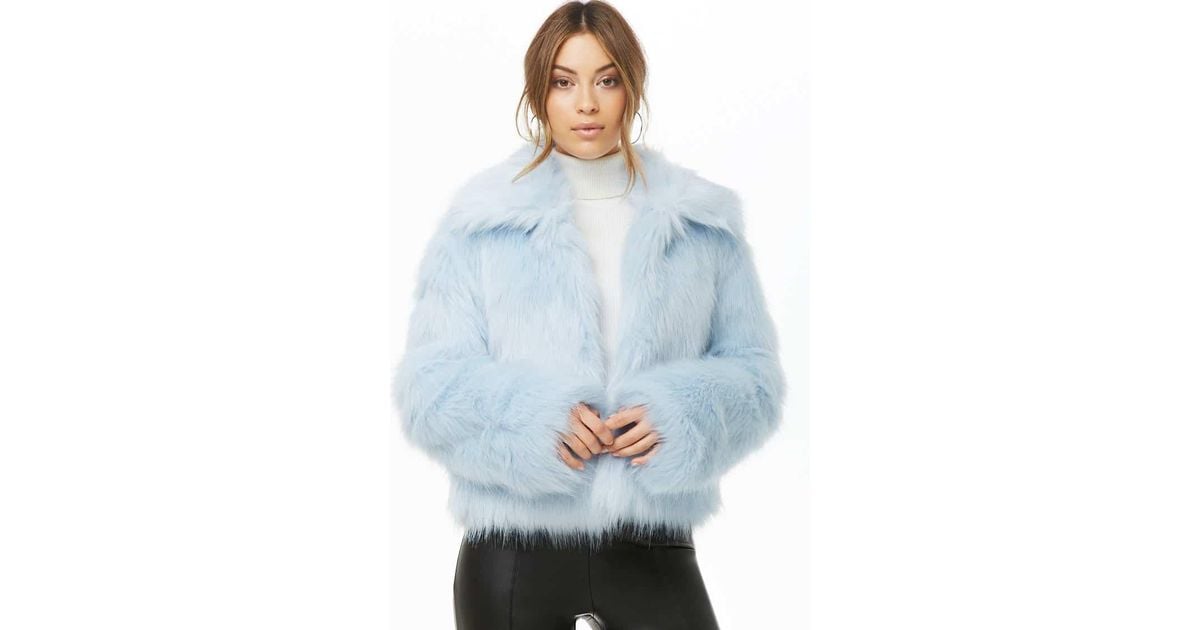 light blue fluffy jacket