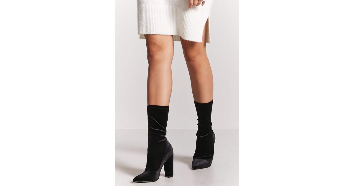 forever 21 velvet boots