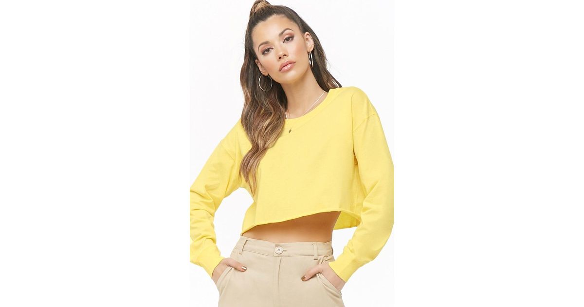 yellow long sleeve crop