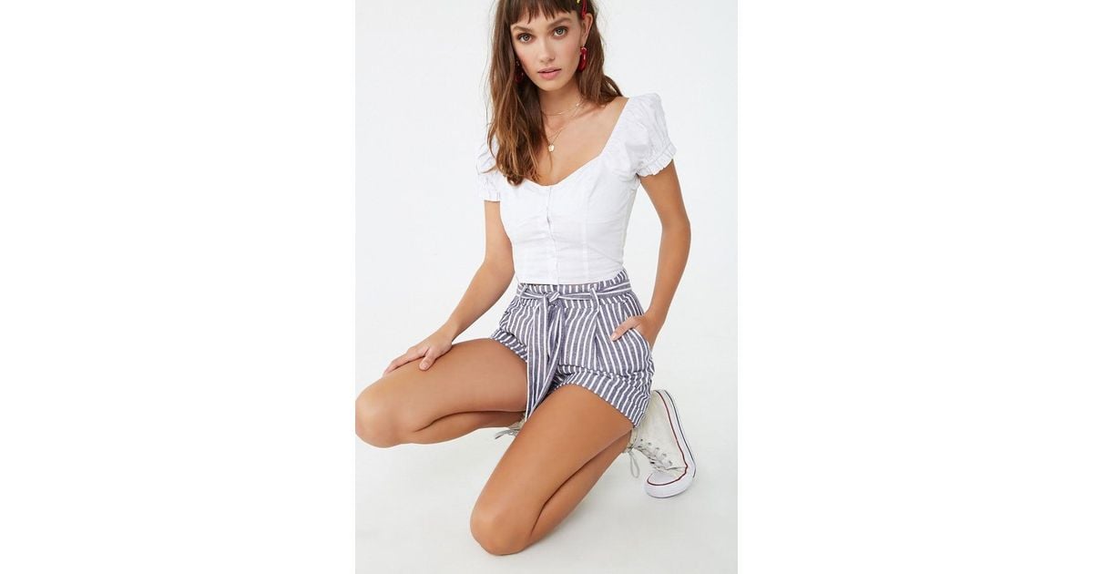 cream paper bag shorts