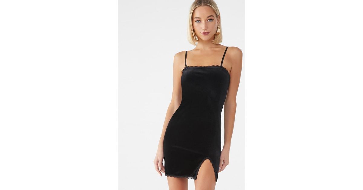 black velvet cami dress