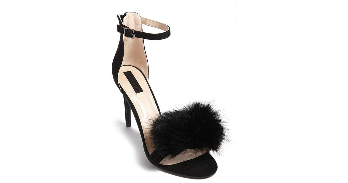 Forever 21 Faux Fur Ankle-strap Heels 