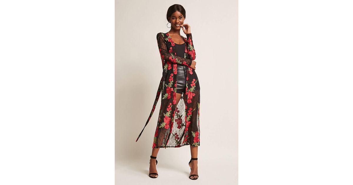 Forever 21 Synthetic Sheer Embroidered 
