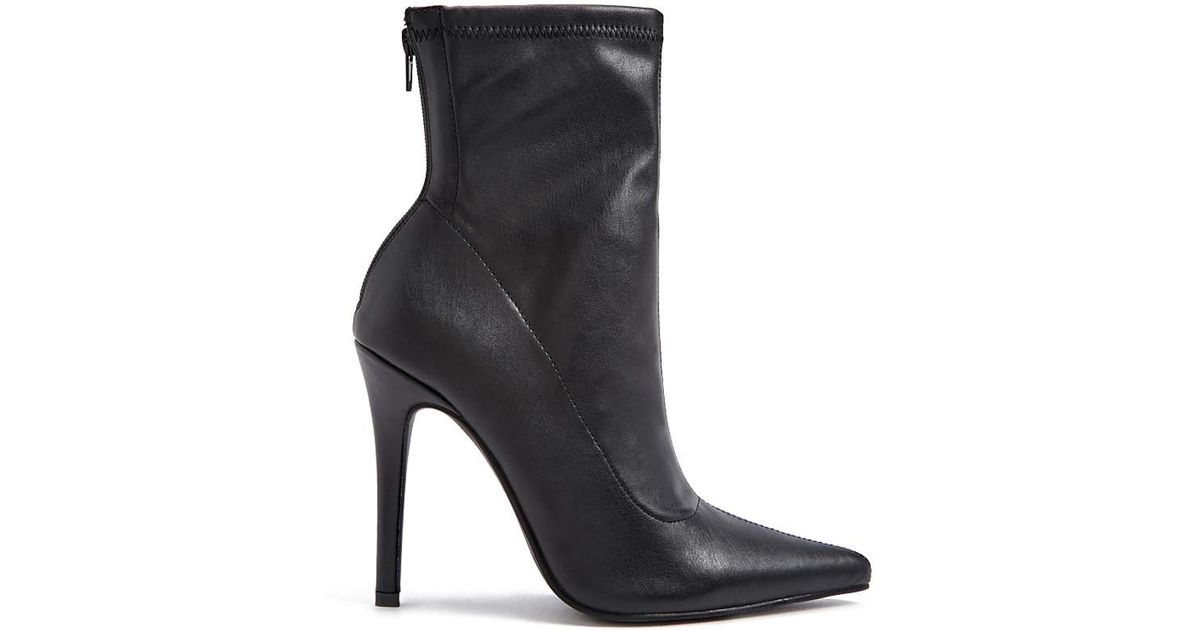 Faux Leather Pointed Toe Boots 