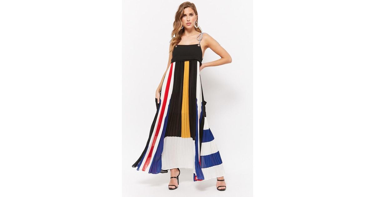 accordion pleated maxi dress