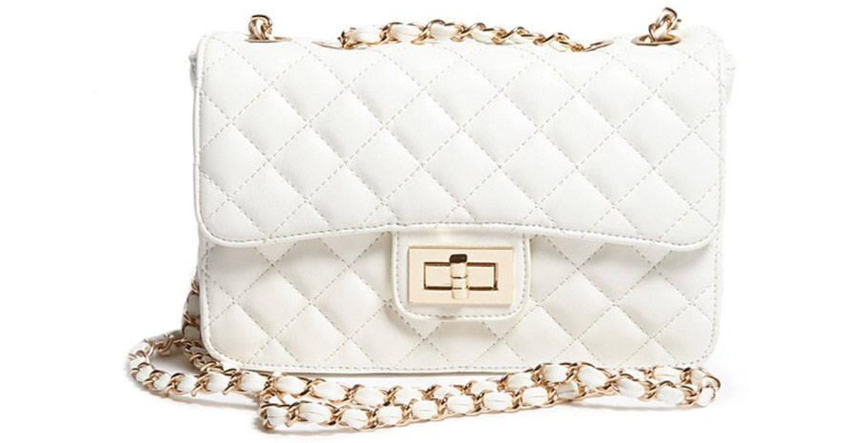 white quilted crossbody bag
