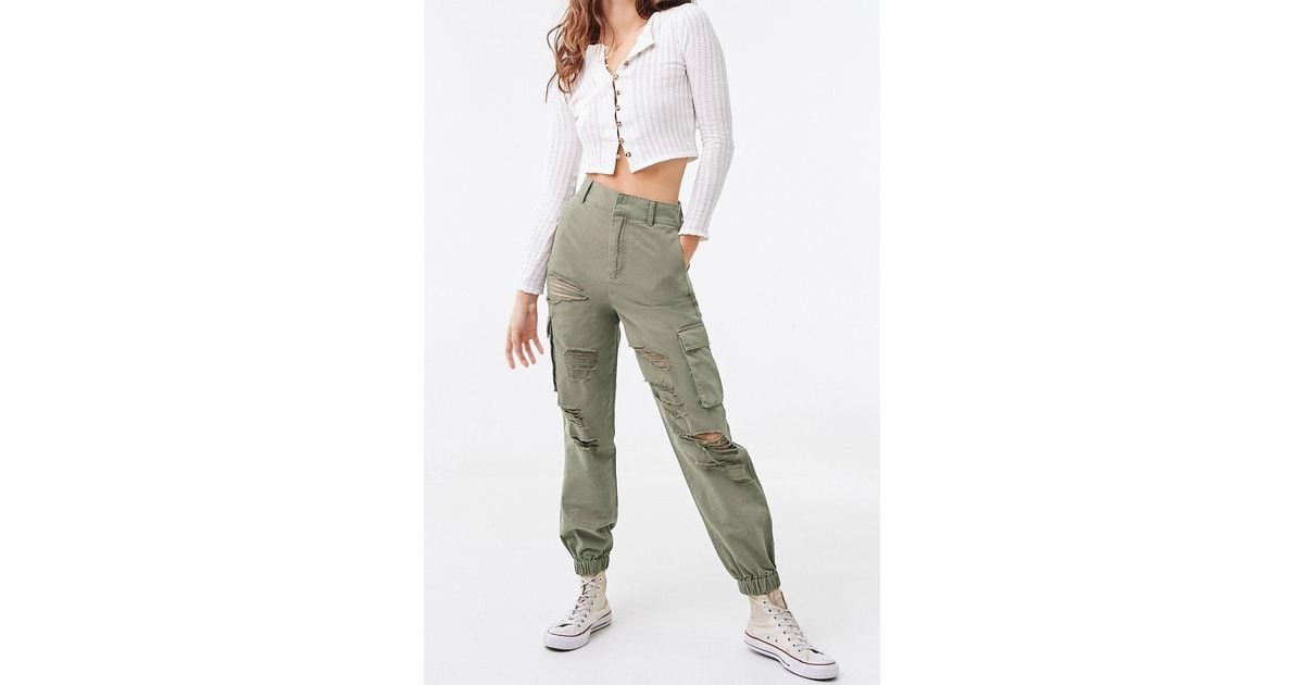 distressed cargo joggers