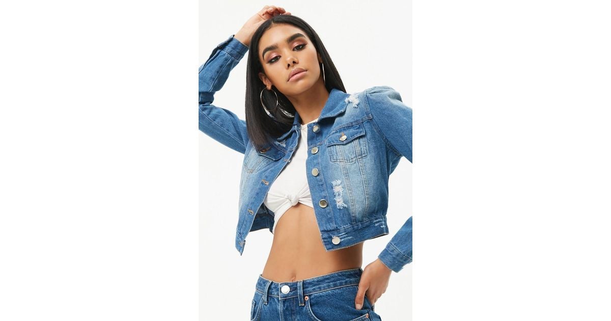 forever 21 puff sleeve denim jacket