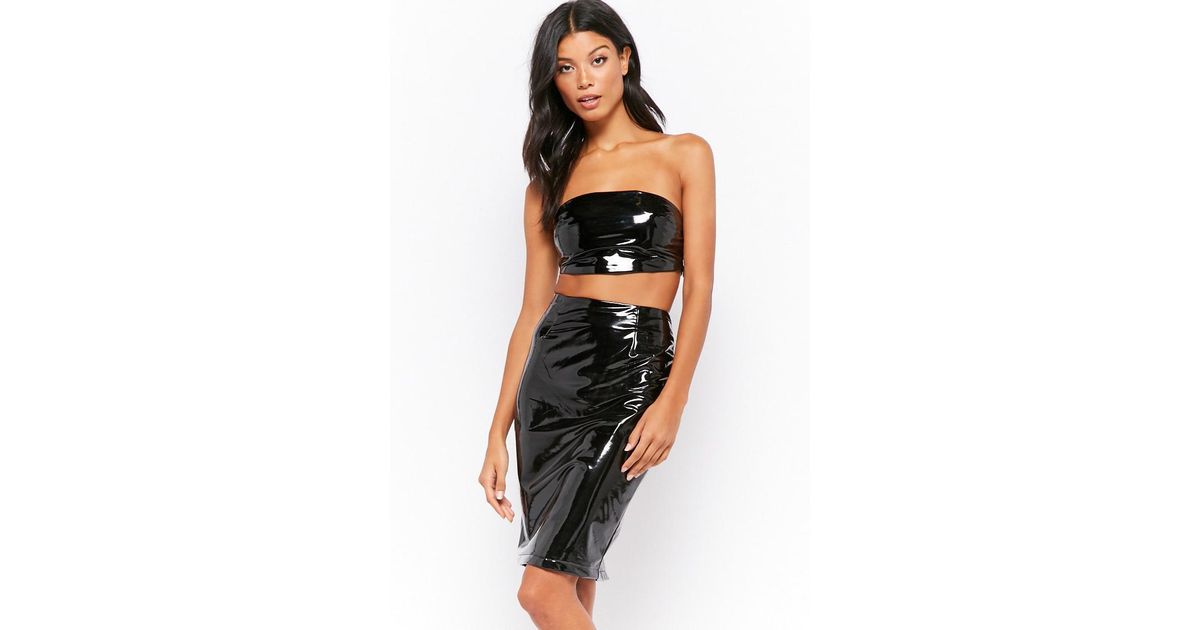 Forever 21 Synthetic Vinyl Crop Top 