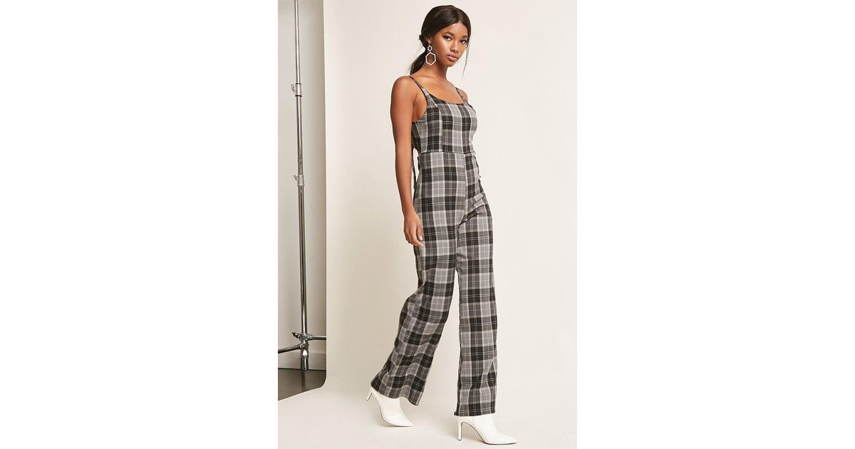 forever 21 plaid jumpsuit