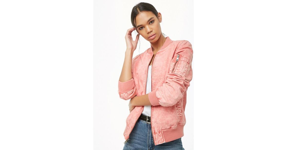 coral bomber jacket