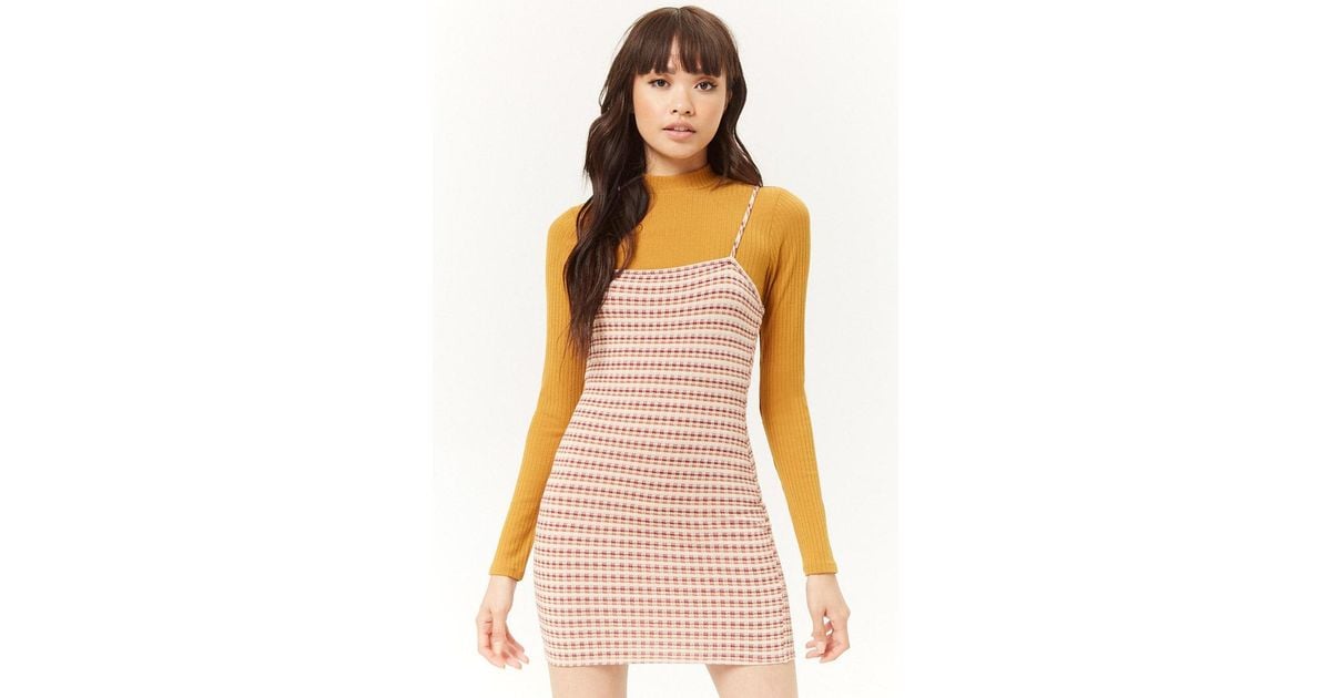 plaid cami bodycon dress