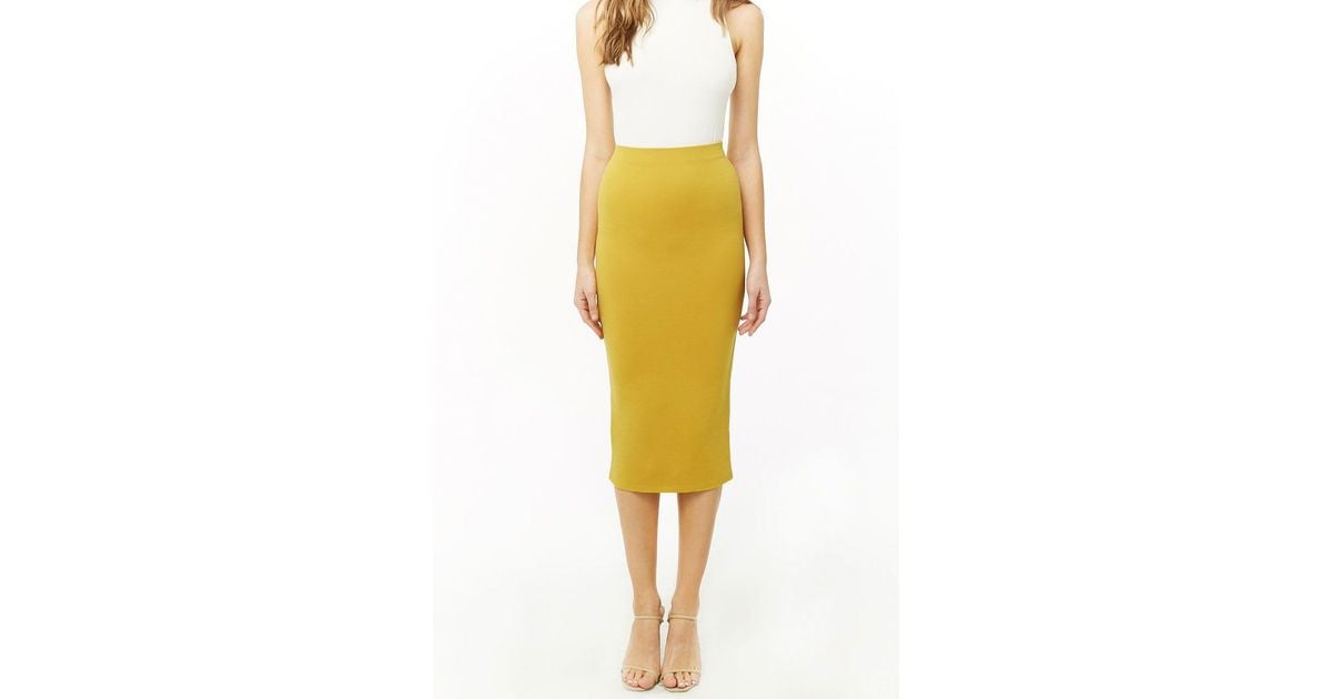 yellow bodycon skirt