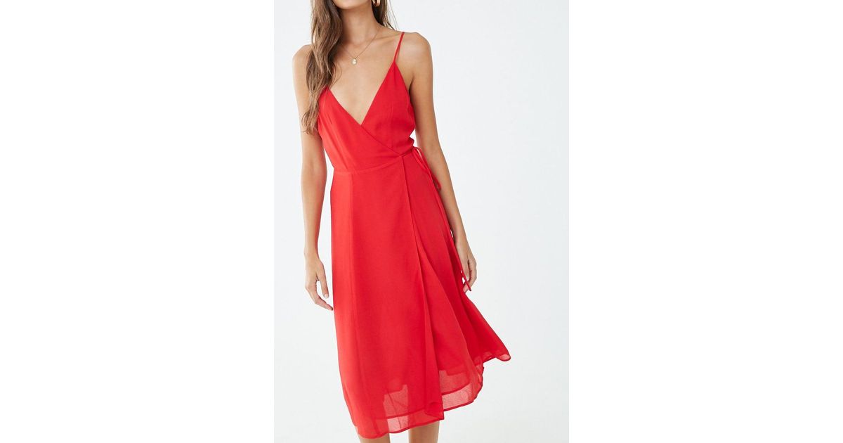 forever 21 red wrap dress