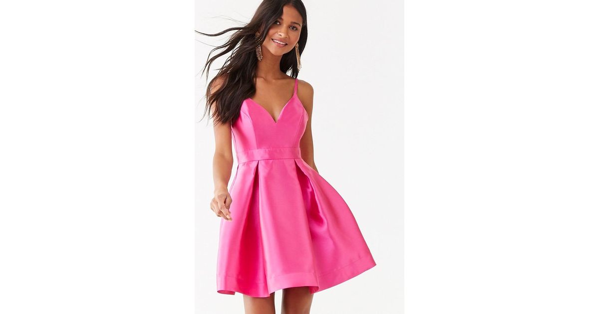 magenta fit and flare dress