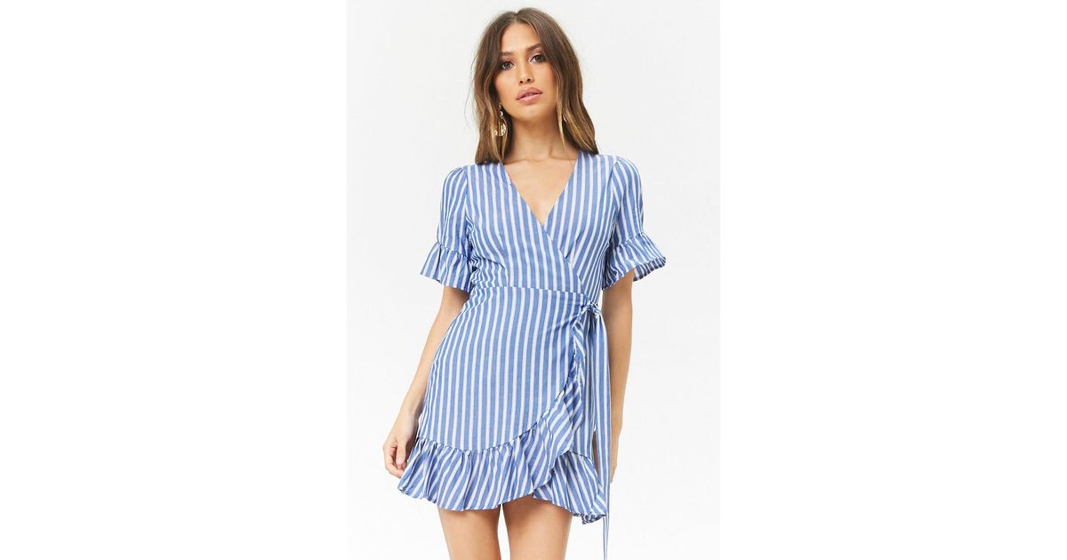forever 21 striped wrap dress