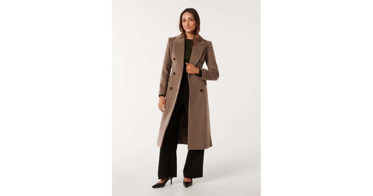 Forever New Charlotte Petite Wrap Coat in Natural Lyst UK