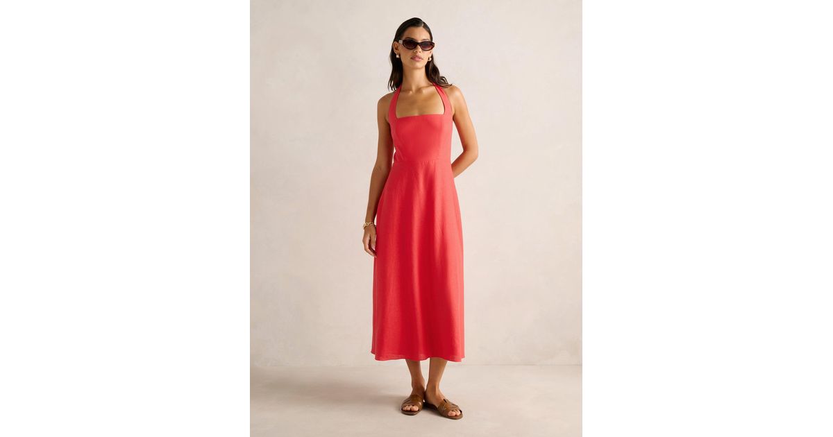 Forever New Stevie Halter Midi Dress in Red | Lyst UK