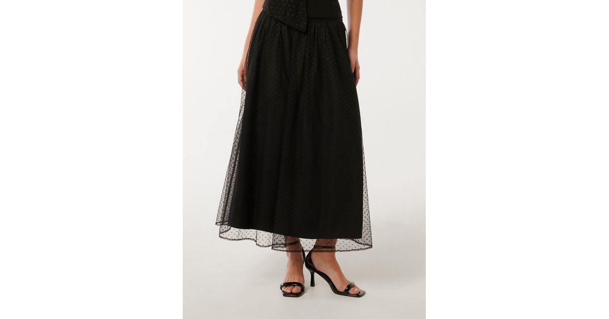Forever New Anais Tulle Midi Skirt in Black Lyst UK