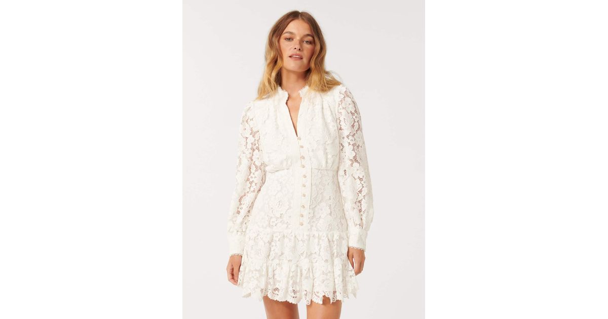 Forever New Evie Petite Lace Mini Dress in White Lyst UK