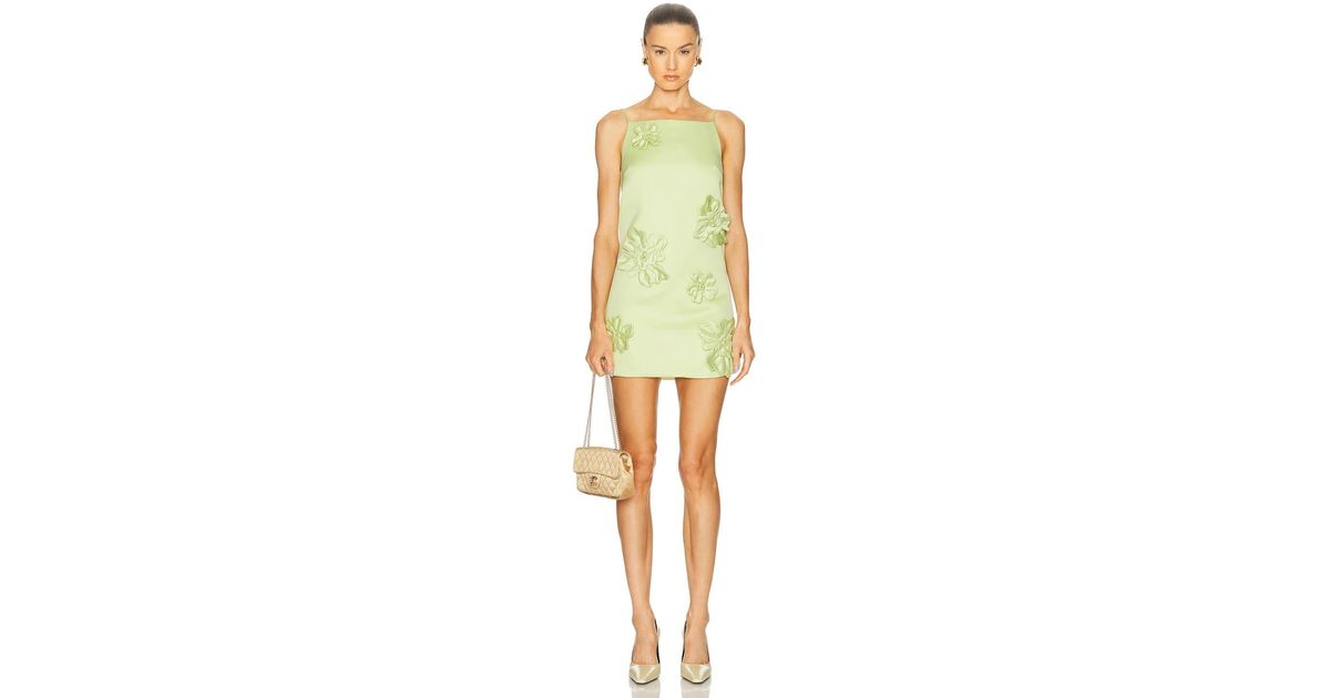 LEO LIN Leia Petal Mini Dress in Yellow | Lyst
