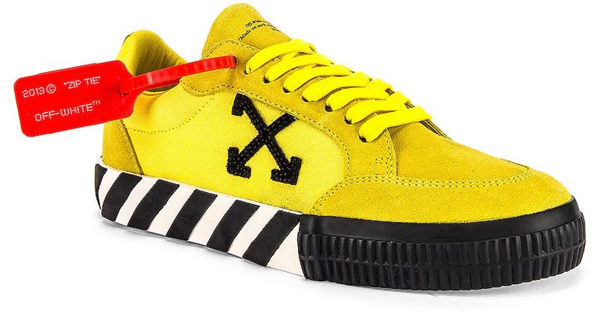 Off-White c/o Virgil Abloh Lace Vulcanized Sneakers For Men in Yellow ...