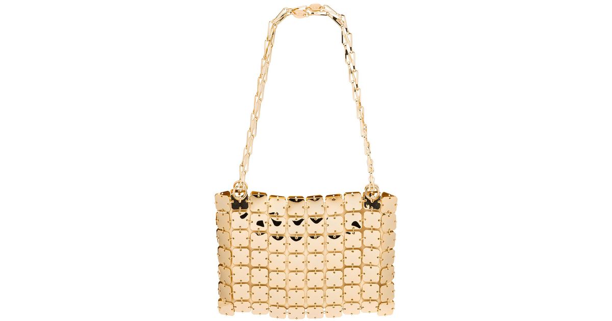 Paco Rabanne Satin Iconic Square 1969 Bag in Light Gold (Metallic) - Lyst