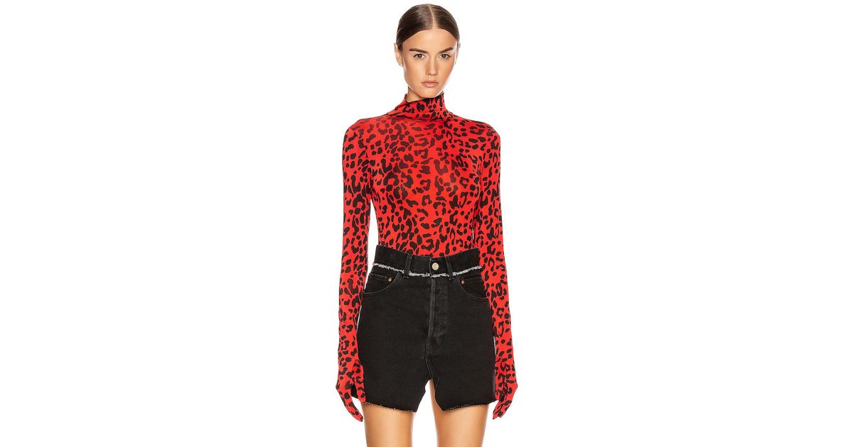 Vetements Leopard-printed Body in Red | Lyst