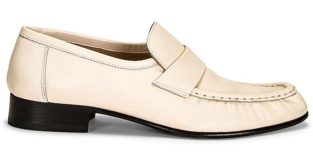 The Row Soft Creamcolored Loafers in White Lyst