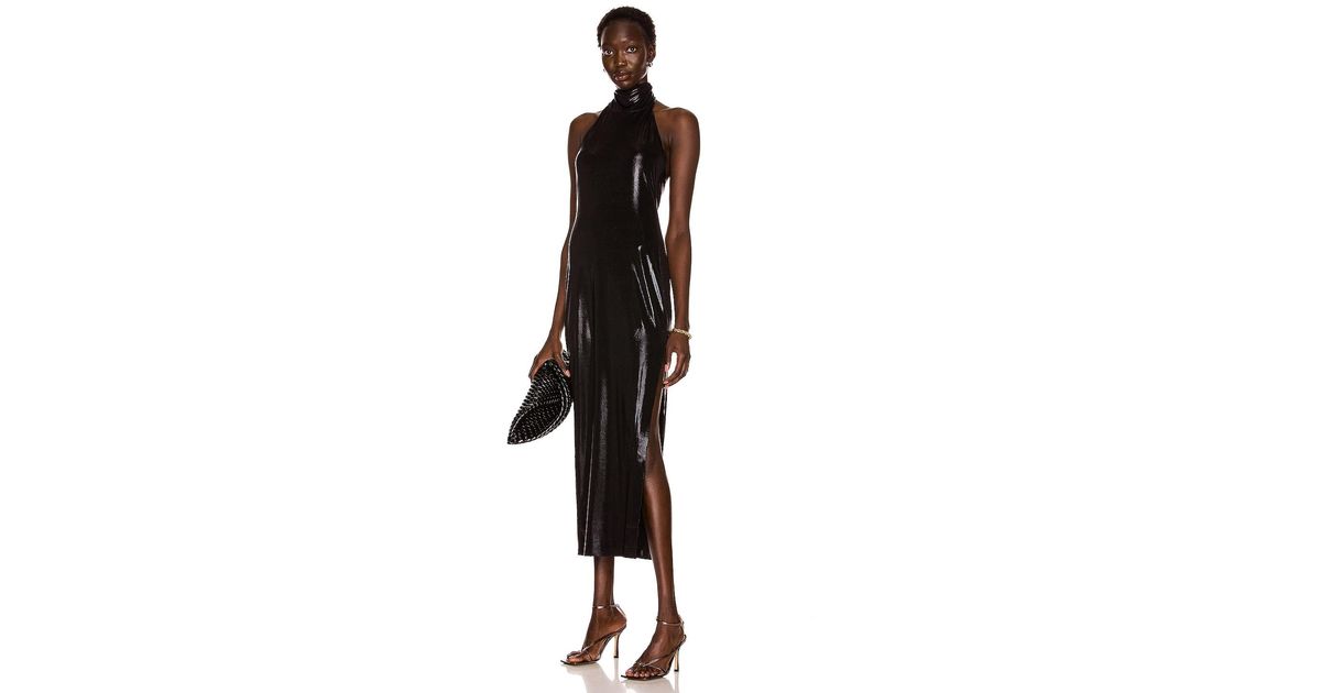 norma kamali halter turtle gown