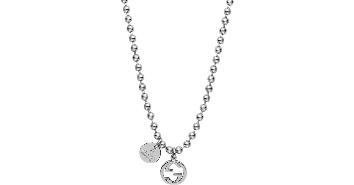 gucci boule necklace in sterling silver