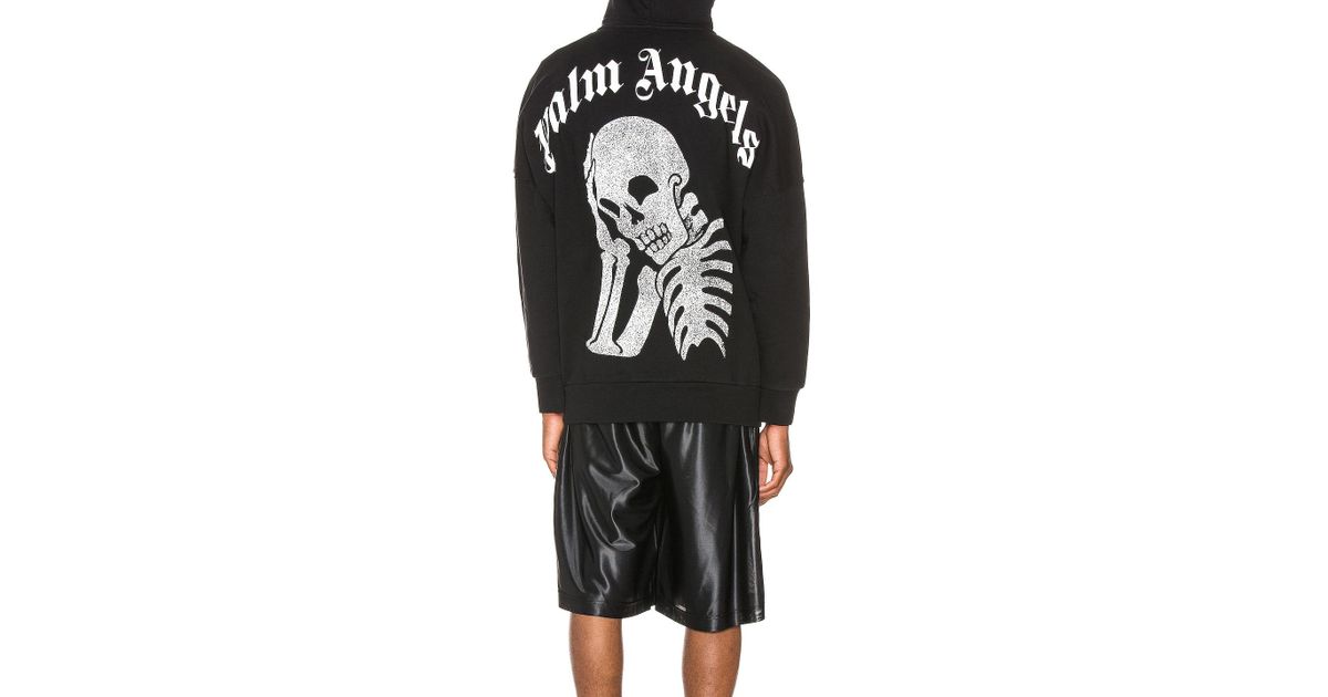 Palm Angels Thinking Skull Hoodie in Black for Men | Lyst