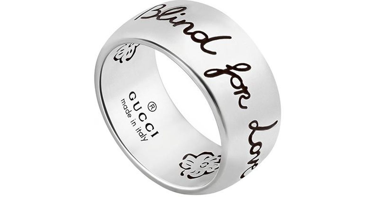 Gucci Blind For Love Ring in Sterling Silver & Black (Metallic) for Men