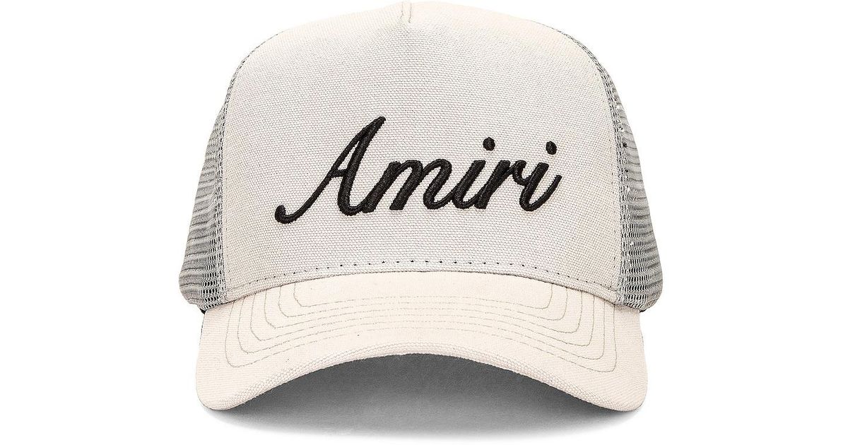 Amiri Script Trucker Hat in Natural for Men | Lyst