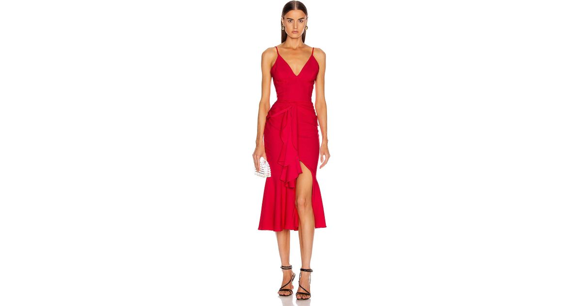 patbo bo ruffle midi dress