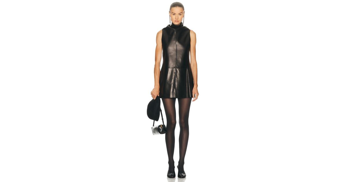 KHAITE Daria Leather Dress in Black | Lyst