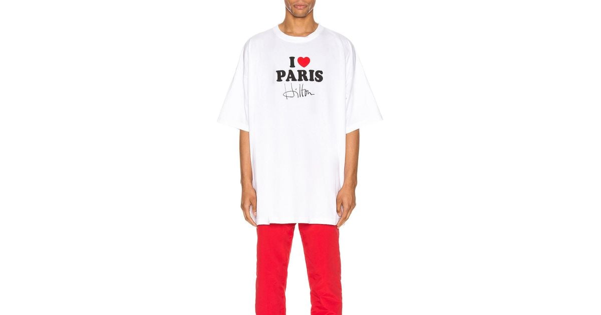 Vetements X Paris Hilton I Love Paris Tee in White for Men | Lyst
