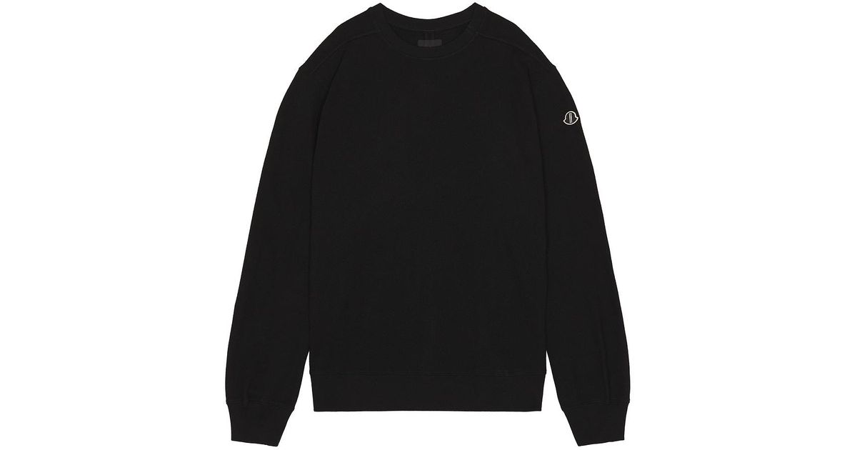 Rick Owens X Moncler Jumbo Crewneck Sweatshirt in Black for