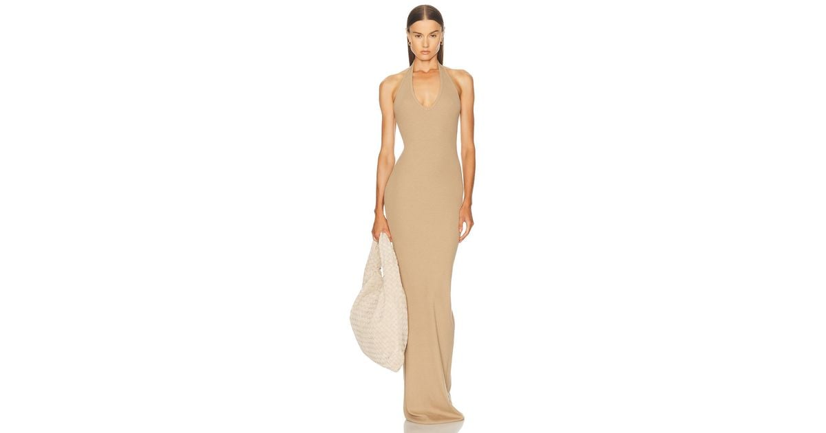 TERNE Halter Maxi Dress in Natural | Lyst