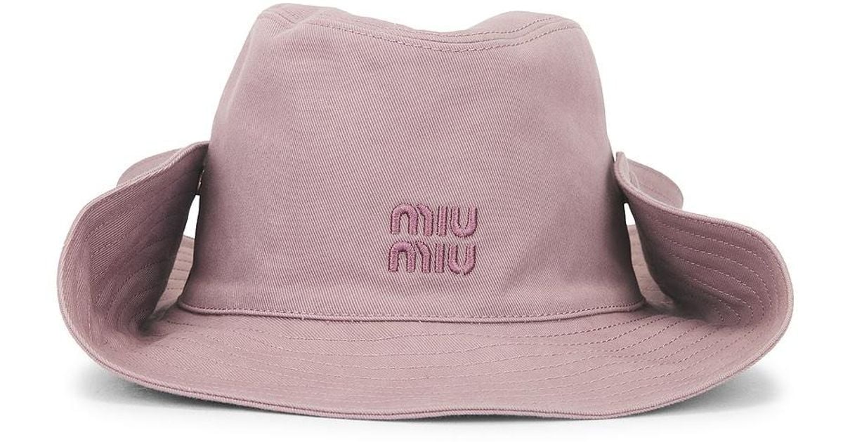 Miu Miu Sun Hat in Pink | Lyst