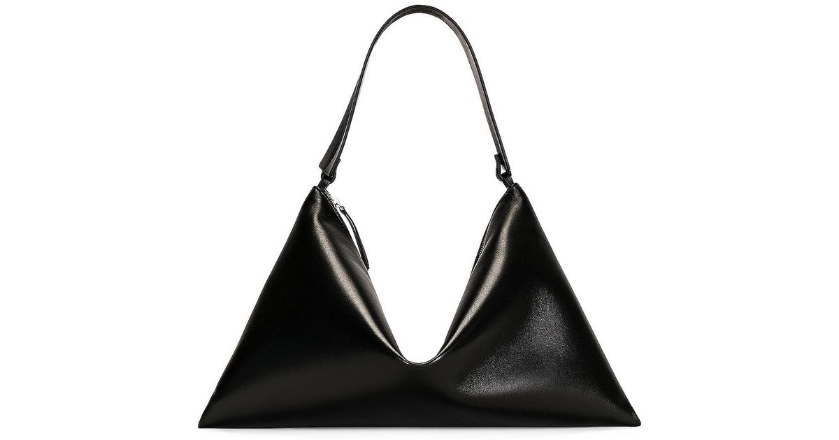 The Row Leather Emy Shoulder Bag in Black | Lyst