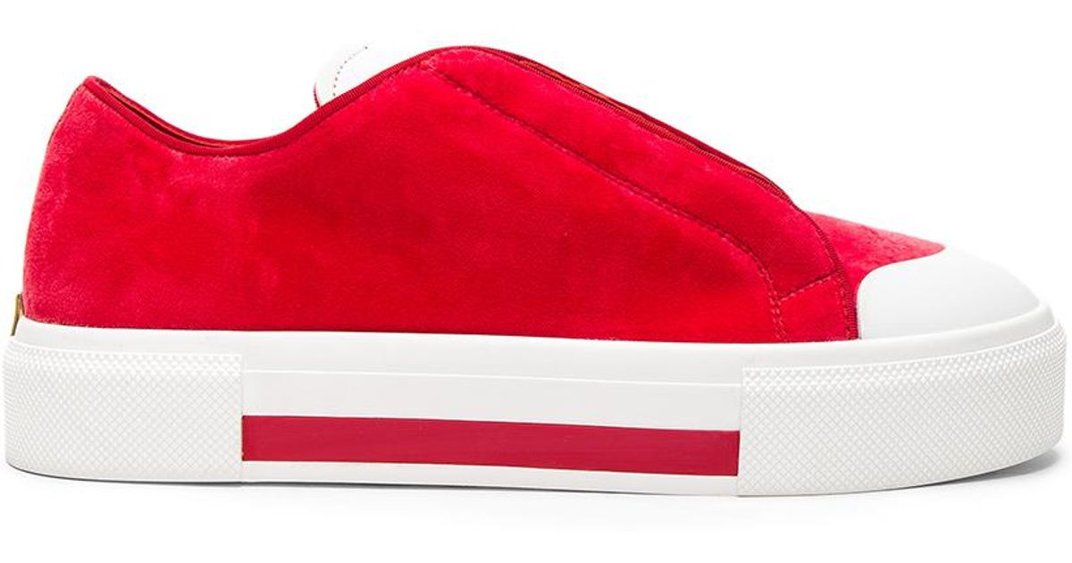 alexander mcqueen red velvet sneakers