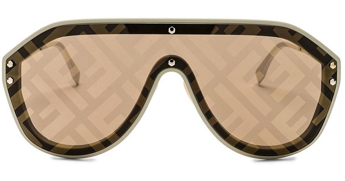 Fendi Leather Logo Face Sunglasses in 