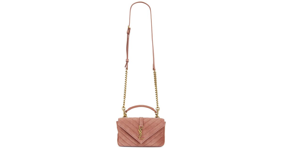 【SAINT LAURENT】COLLEGE ミニ チェーン バッグ Saint Laurent College Mini YSL Quilted Crossbody Bag
