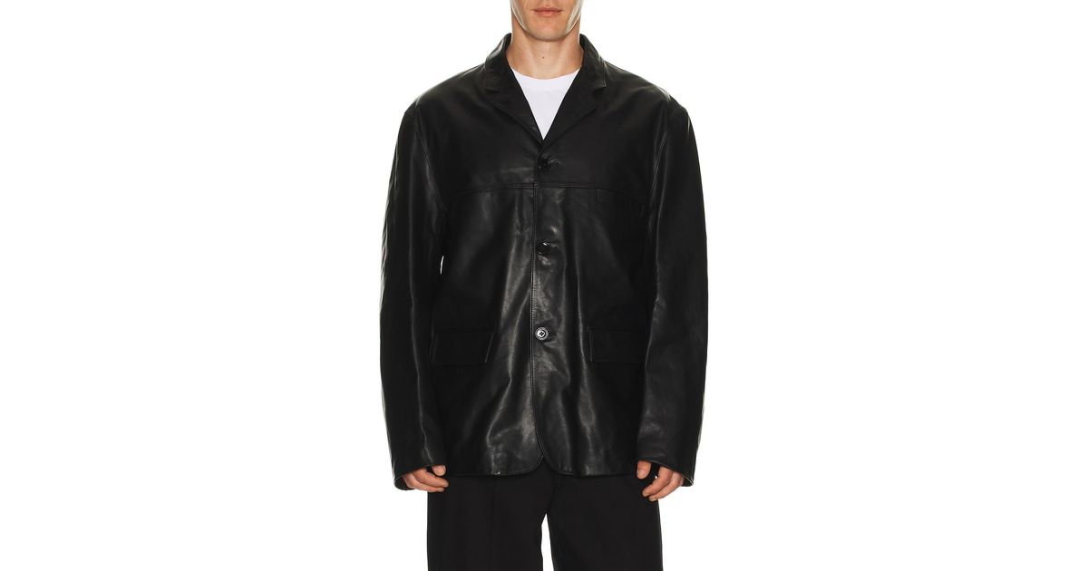 Lemaire Nappa Lamb Leather Sb Jacket in Black for Men | Lyst Lemaire Nappa Lamb Leather Sb Jacket in Black for Men | Lyst